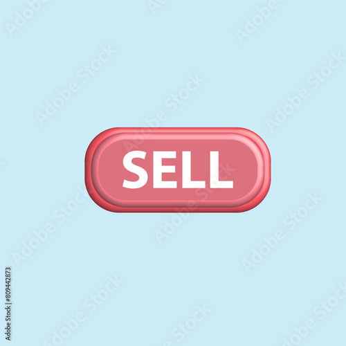 Icon sell color 3D illustration