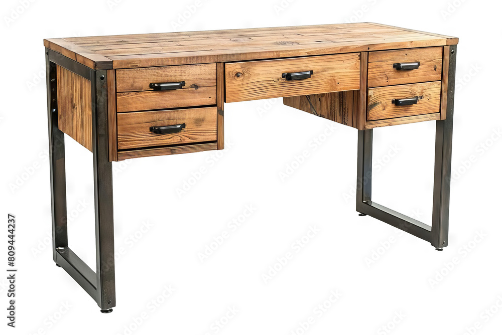 The photo shows a beautiful wooden desk with a metal frame. The desk has five drawers and a shelf. It is perfect for a home office or study. The photo shows a beautiful wooden desk with a metal frame. The desk has five drawers and a shelf. It is perfect for a home office or study.