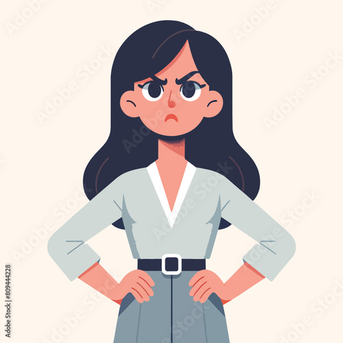 Cartoon of a person standing with an angry expression