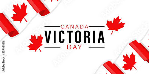 Vector illustration of Happy Victoria Day social media feed template photo