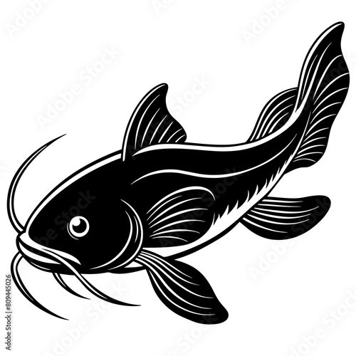 catfish vector, catfish logo illustration, A unique Catfish Vector template. Great For Catfish Fishing Activity on white background | Vector illustration