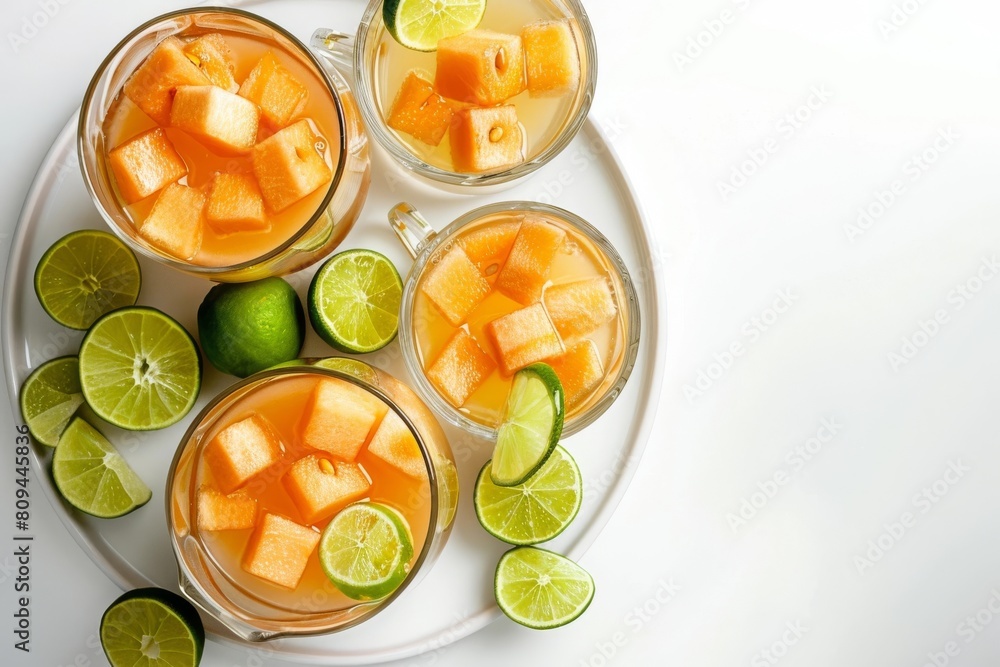 Refreshing Mixed Cantaloupe and Lime Agua Fresca Refreshing Mixed Cantaloupe and Lime Agua Fresca
