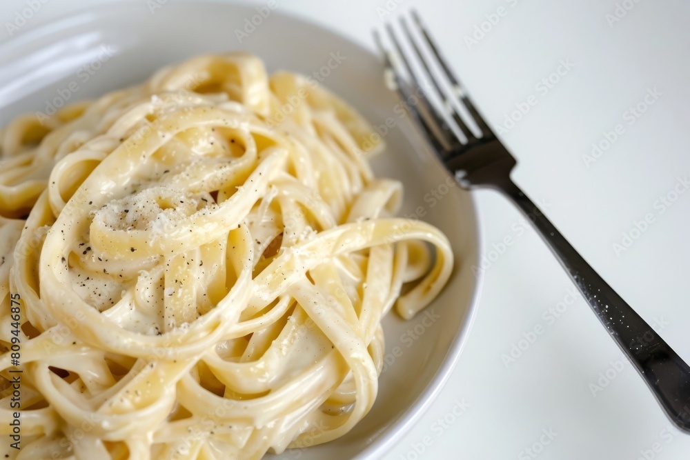 Creamy Butter and Heavy Cream Alfredo Sauce on Al Dente Pasta Creamy Butter and Heavy Cream Alfredo Sauce on Al Dente Pasta