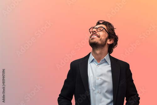businessman in corporate style isolated gradient background
