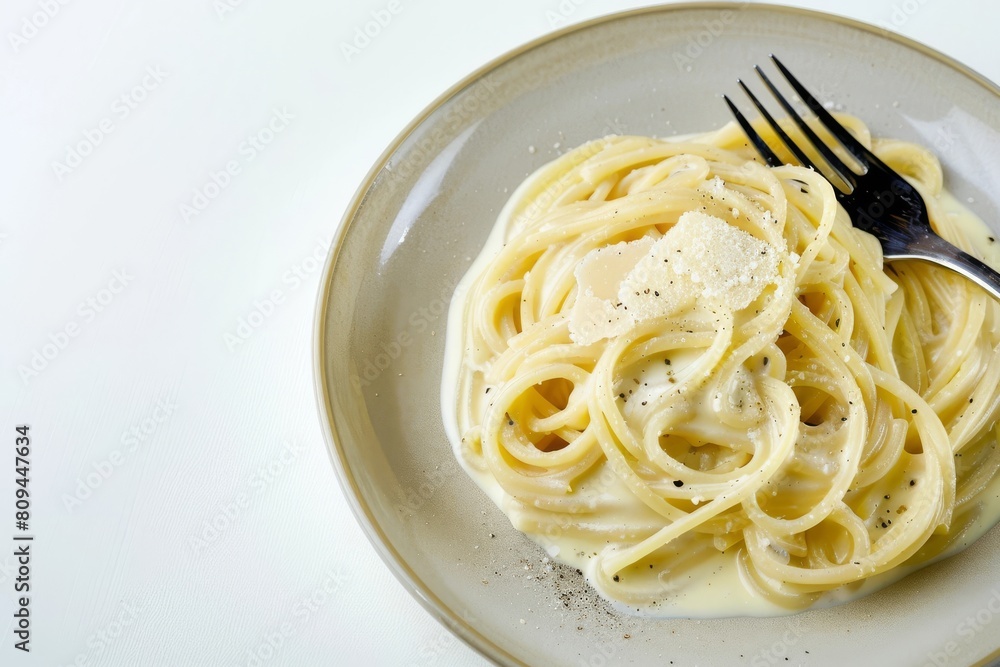 Creamy Alfredo Sauce with Parmesan Cheese and Black Pepper