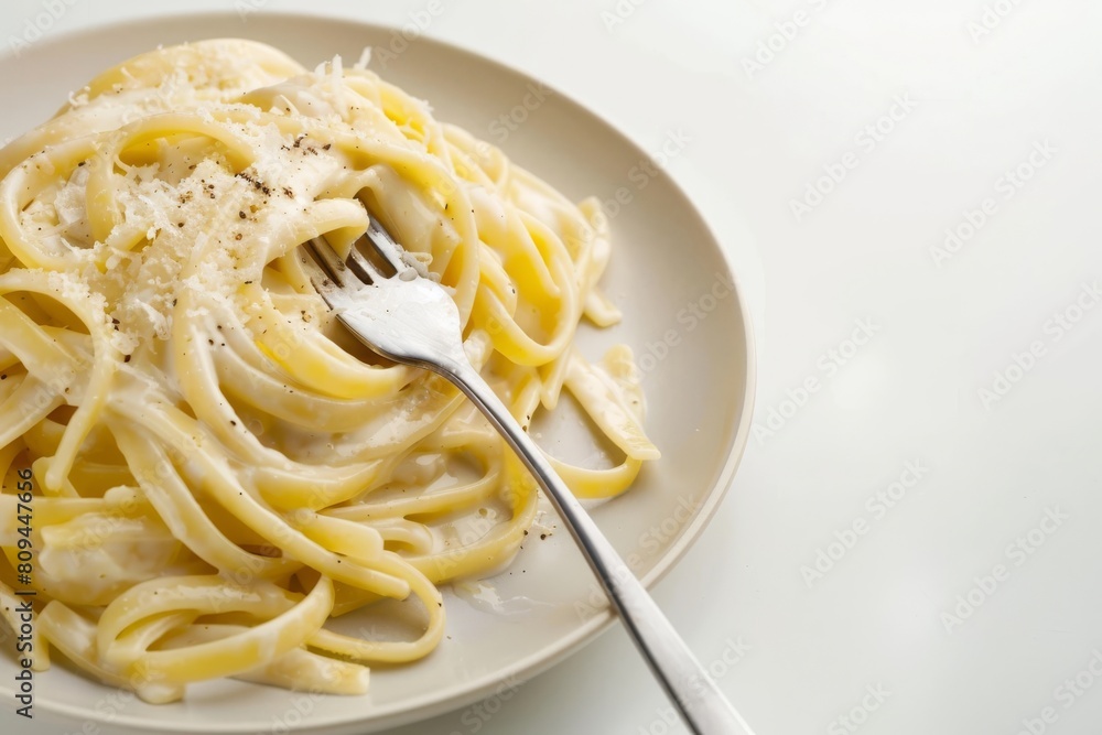 Creamy Butter and Heavy Cream Alfredo Sauce on Al Dente Pasta Creamy Butter and Heavy Cream Alfredo Sauce on Al Dente Pasta