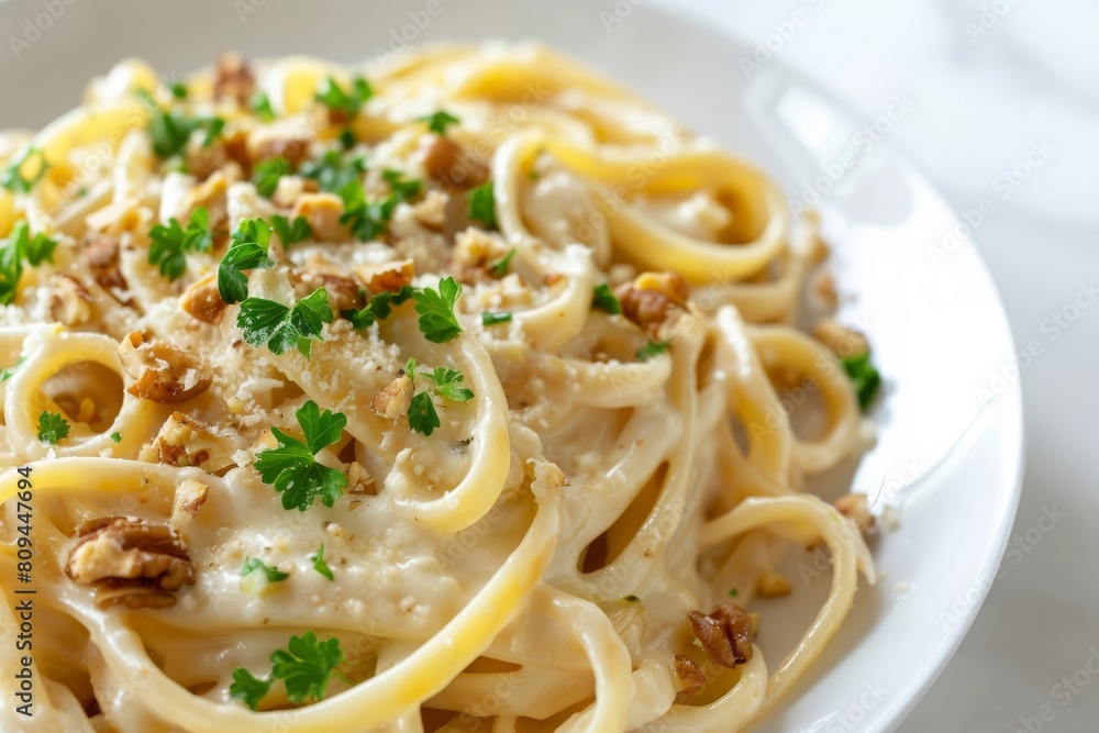 Flavorful Alfredo Linguine with Creamy Parmesan Sauce