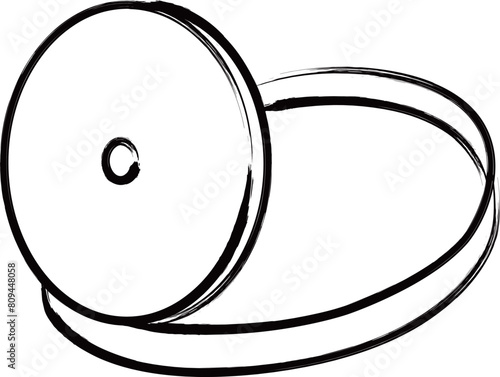 筆書き医療アイコン　額蒂鏡