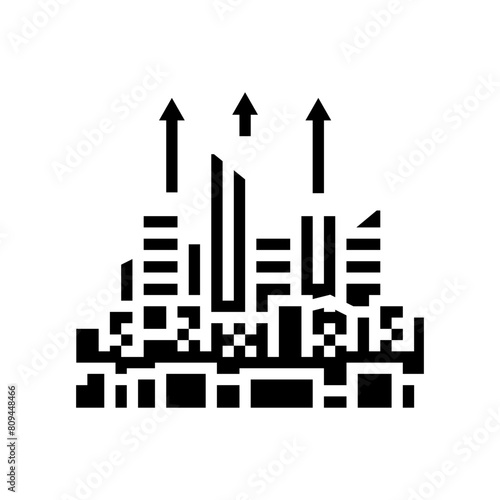 urban sprawl cyberpunk glyph icon vector. urban sprawl cyberpunk sign. isolated symbol illustration
