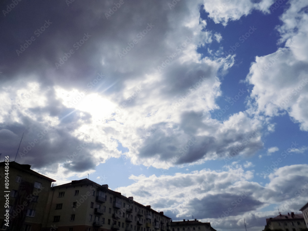 Sun covered by black clouds blue sky nature wallpaper Sun covered by black clouds blue sky nature wallpaper