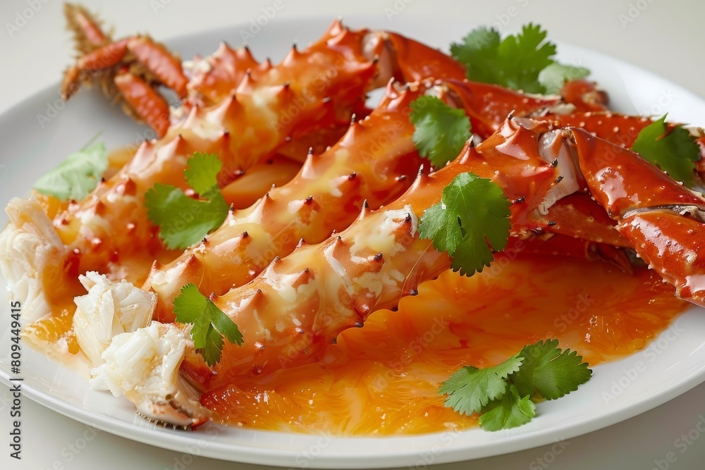 Alaskan King Crab Tempura: A Mouthwatering Delicacy with Tangy Orange Teriyaki Alaskan King Crab Tempura: A Mouthwatering Delicacy with Tangy Orange Teriyaki