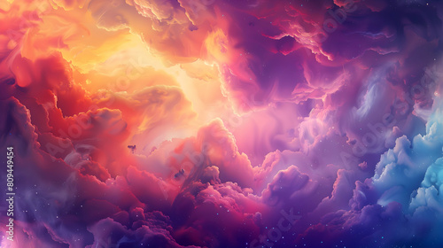 A celestial choreography of colors among cosmic clouds