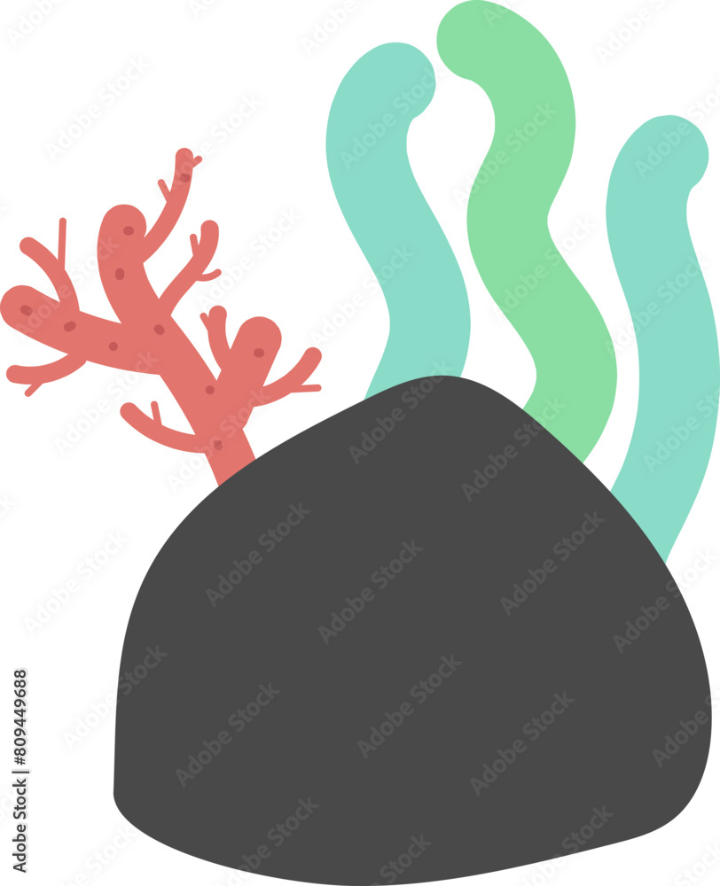바다 속 해초 물풀 Stock Vector | Adobe Stock