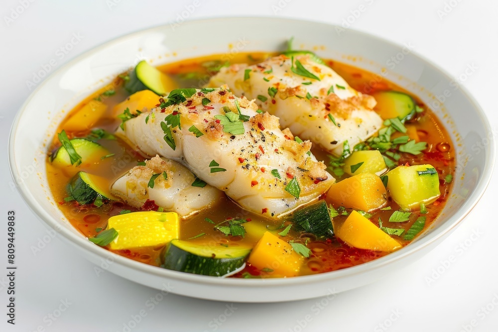 Satisfying Alaska Cod Acqua Pazza with Yellow Squash and Zucchini Satisfying Alaska Cod Acqua Pazza with Yellow Squash and Zucchini