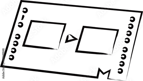 筆書き駅関連イラスト　切符