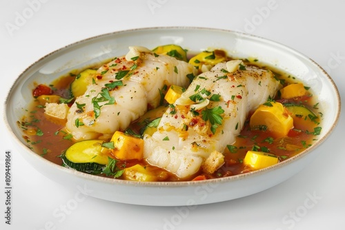 Alaska Cod Acqua Pazza with Fresh Lemon and Olive Oil Broth photo