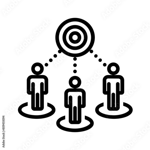 Vector black line icon for Oriented