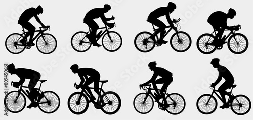 collection of cycling silhouettes  photo