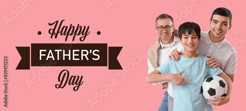 Happy little boy with his d...