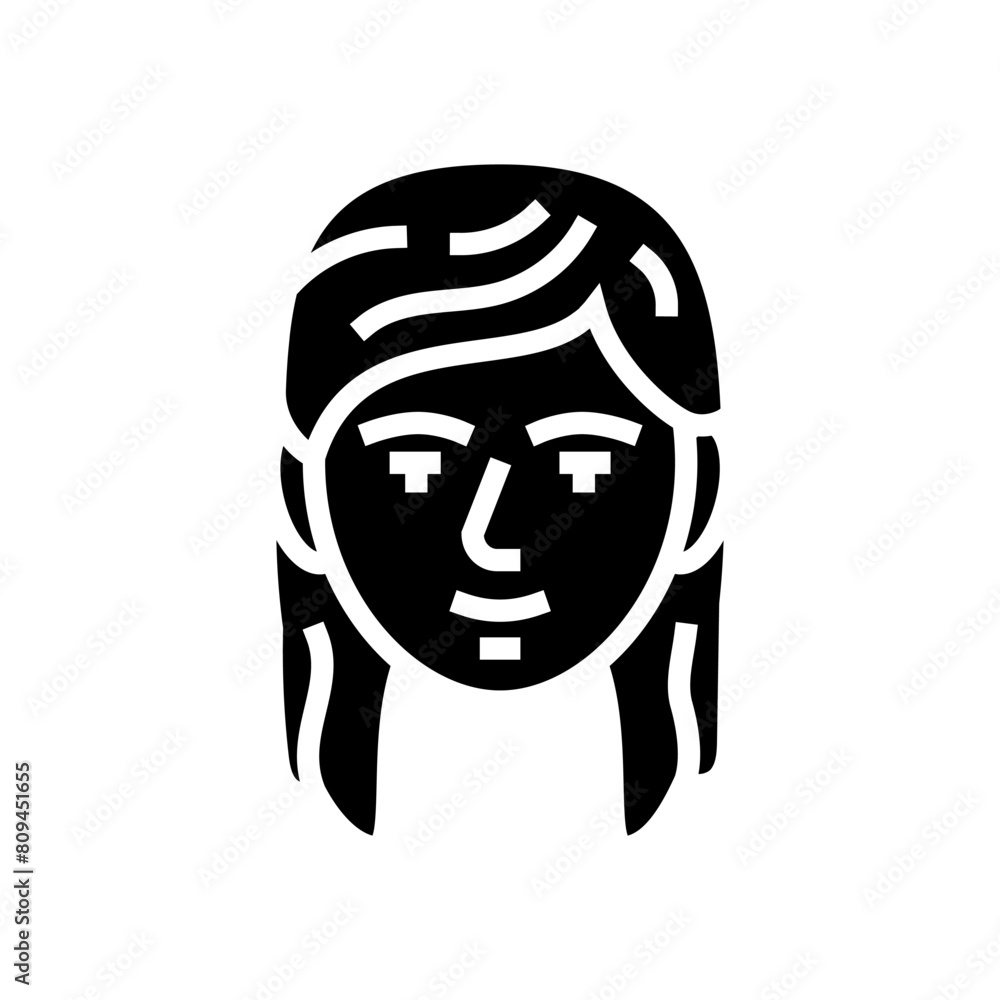emo female avatar glyph icon vector. emo female avatar sign. isolated symbol illustration emo female avatar glyph icon vector. emo female avatar sign. isolated symbol illustration