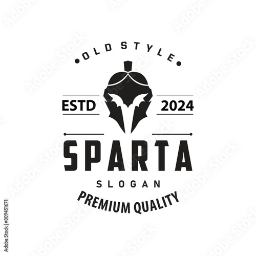 Spartan Logo, Vector Silhouette Warrior Knight Soldier Greek, Simple Minimalist Elegant Product Brand Design