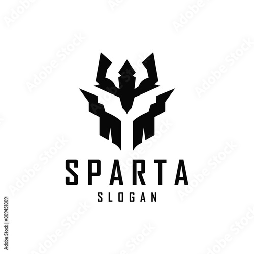 Spartan Logo, Vector Silhouette Warrior Knight Soldier Greek, Simple Minimalist Elegant Product Brand Design