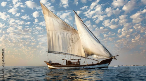 Traditional Dhow Sailing in the Persian Gulf photo