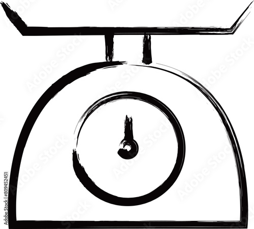 筆書き家電イラスト　計量器
