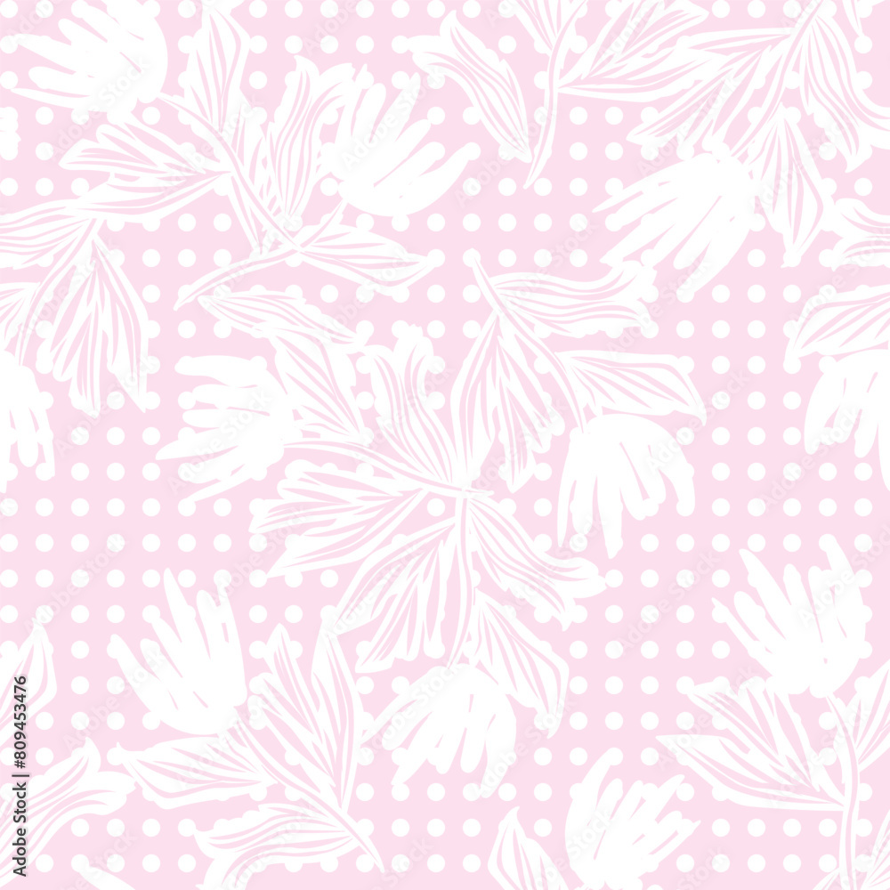 Pastel Floral dotted Seamless Pattern Design