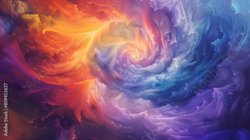 An enchanting display of hues twirling within cosmic mist photo