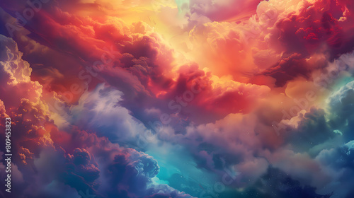 A celestial serenade of colors twirling within celestial clouds