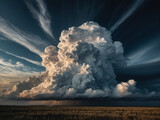 Nature's Deluge, A Massive Cloud Transforming into Rainfall on Earth