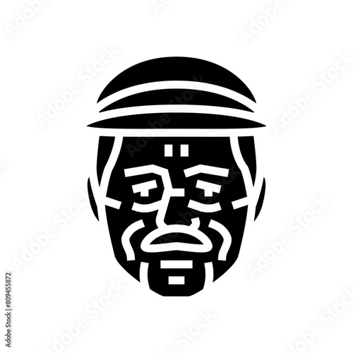 pensioner old man avatar glyph icon vector. pensioner old man avatar sign. isolated symbol illustration