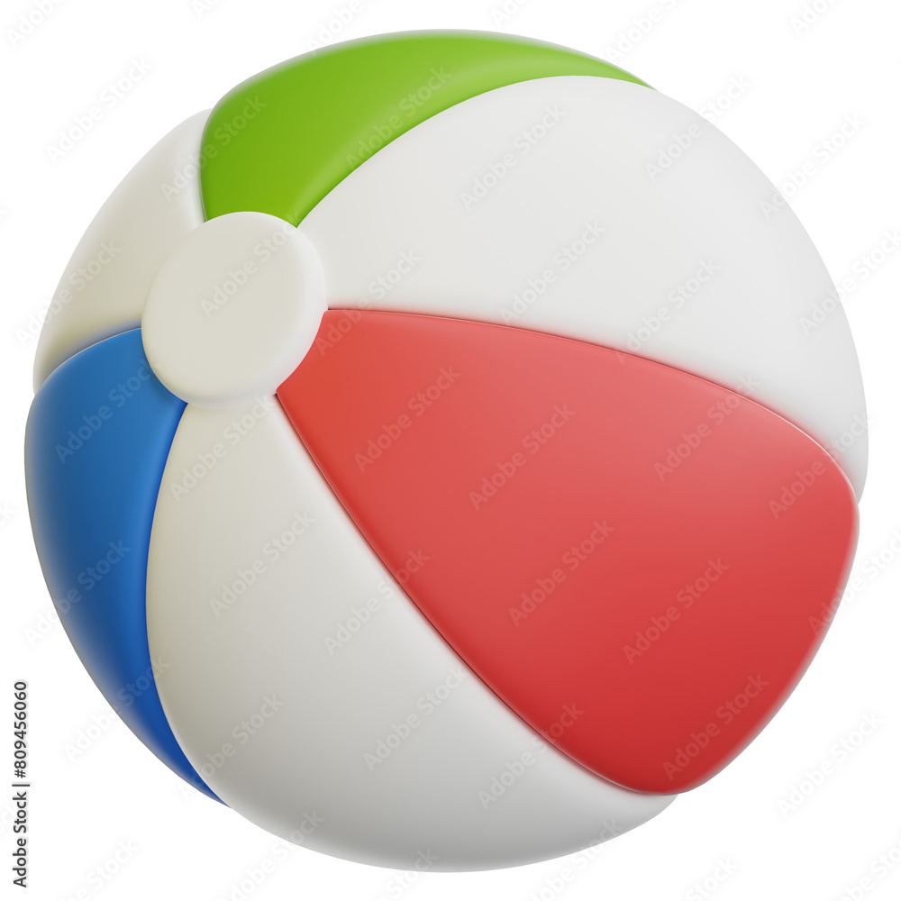 3d beach ball isolated. red blue green colors 3d beach ball isolated. red blue green colors
