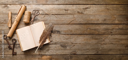 Old book with scrolls, feat...
