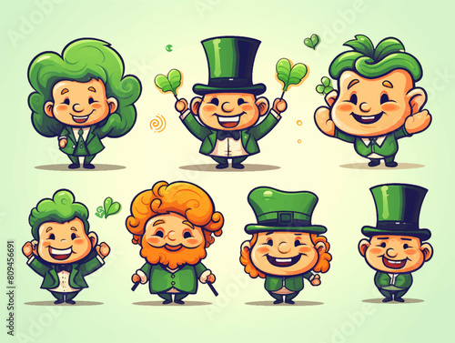 St. Patricks Day vector design elements set. St Patricks day traditional symbol set illustration cut out isolated background.