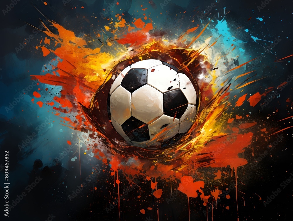 Fototapeta premium Abstract soccer ball background wallpaper for background, business, poster, banner, flyer, game concept