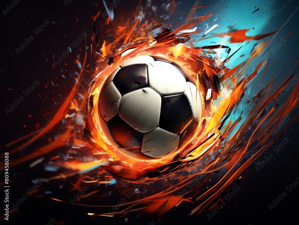 Fototapeta premium Abstract soccer ball background wallpaper for background, business, poster, banner, flyer, game concept
