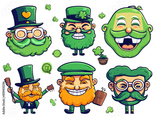 St. Patricks Day vector design elements set. St Patricks day traditional symbol set illustration cut out isolated background.