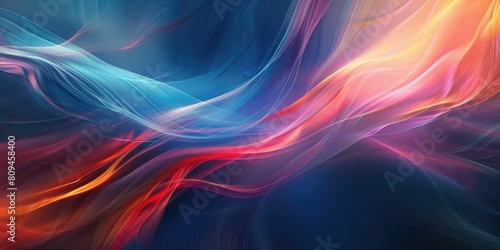 Vibrant digital waves intertwine in a dance of colors