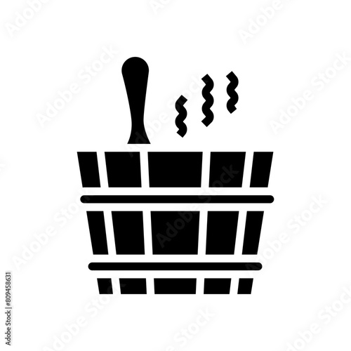 bucket sauna glyph icon vector. bucket sauna sign. isolated symbol illustration