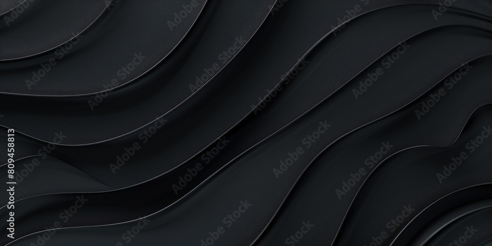 Obraz premium Elegant black waves in seamless abstract design