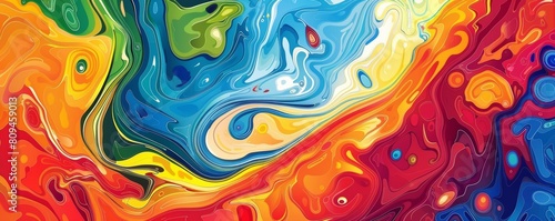 Colorful swirling liquid pattern illustrating a dynamic and artistic abstract background