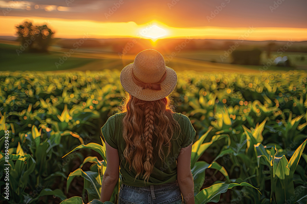 Beautiful women in a field. Created with Ai
