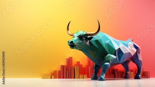 bull market flat design side view investment growth theme