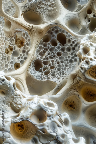 Detailed bone matrix under electron microscope cellular structure