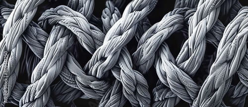 Electron microscope image of fabric fibers intricate weave patterns