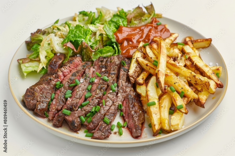 Juicy Air-Fryer Steak with Crispy French Fries and Fresh Greens Juicy Air-Fryer Steak with Crispy French Fries and Fresh Greens