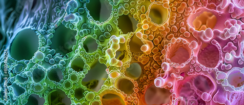 Microscopic structure of a petals surface under electron microscope detailed cells and pigments