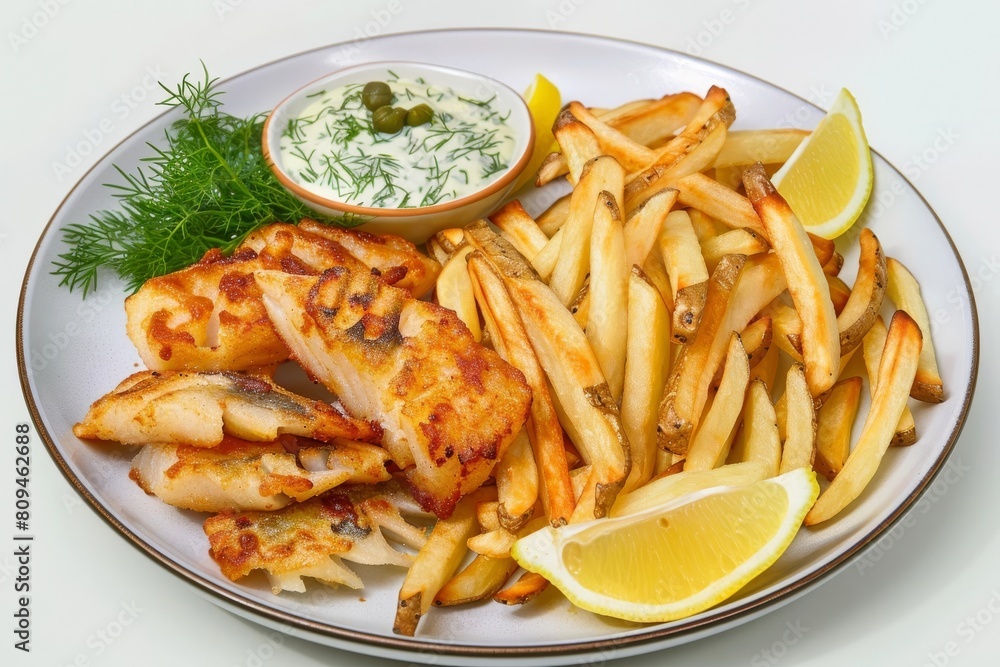 Artfully Arranged Air Fryer Cod and French Fries with Homemade Tartar Sauce Artfully Arranged Air Fryer Cod and French Fries with Homemade Tartar Sauce
